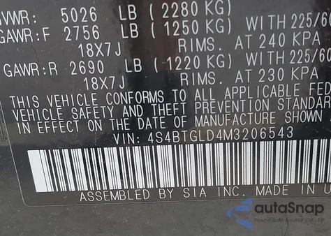 2021 Subaru Outback Onyx Edition Xt from USA, damaged, VIN 4S4BTGLD4M3206543